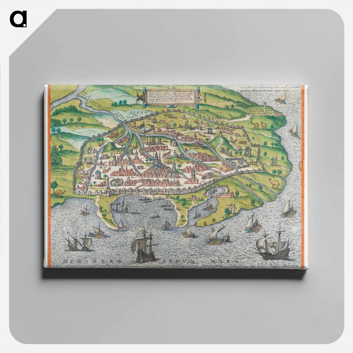 Map of Alexandria - アンティーク地図 Canvas.