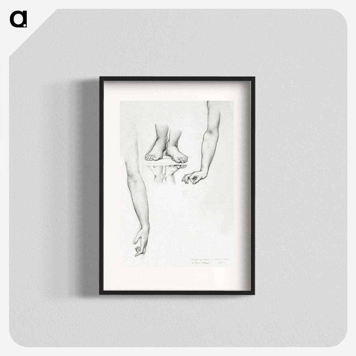 Study for Mirror of Venus: Arms and Feet of Venus - エドワード バーン ジョーンズ Poster.