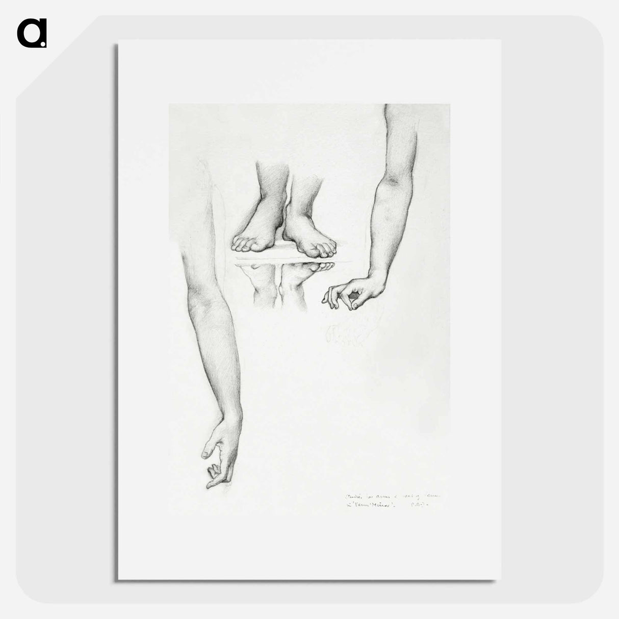 Study for Mirror of Venus: Arms and Feet of Venus - エドワード バーン ジョーンズ Poster.