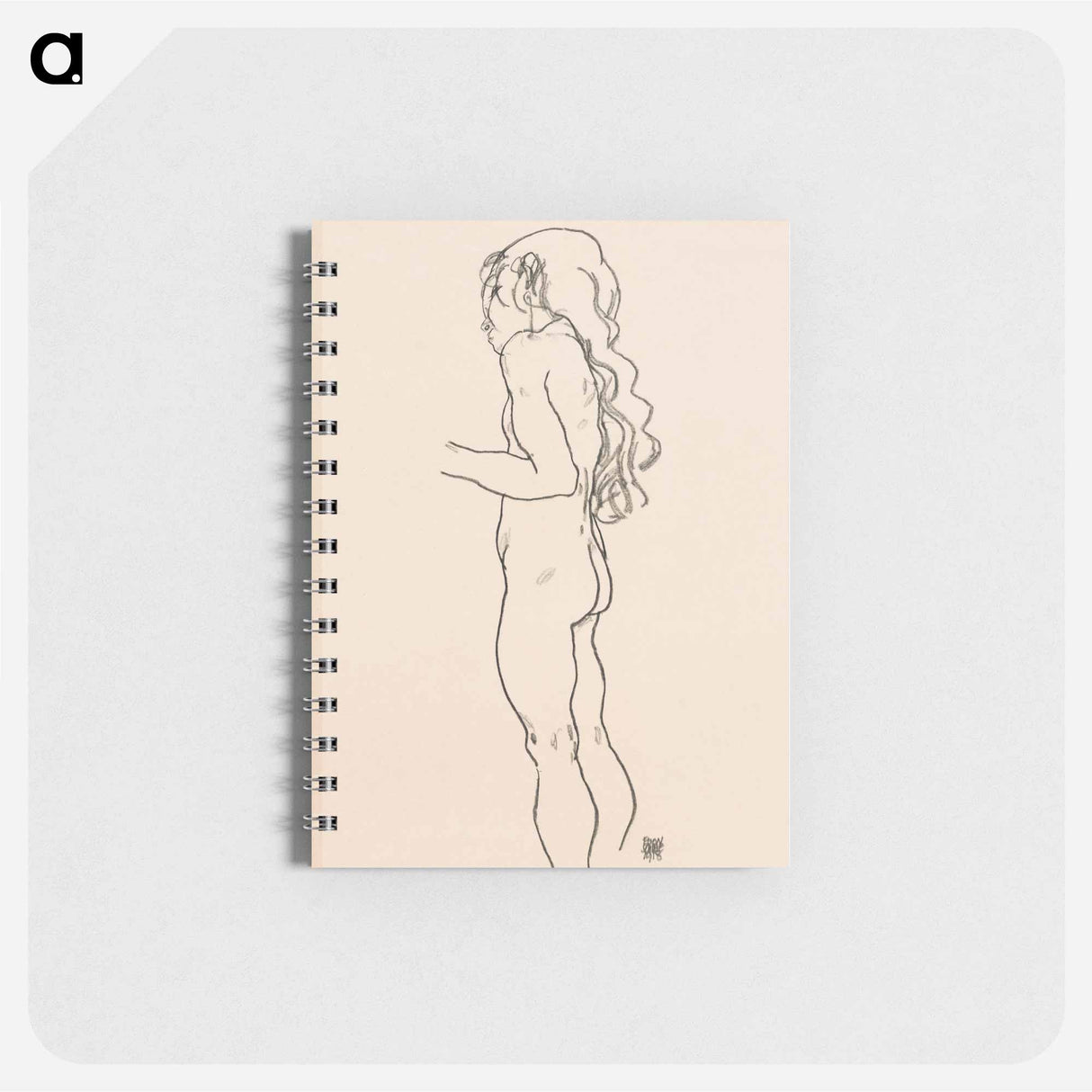 Standing Nude Girl, Facing Left - エゴン シーレ Memo.