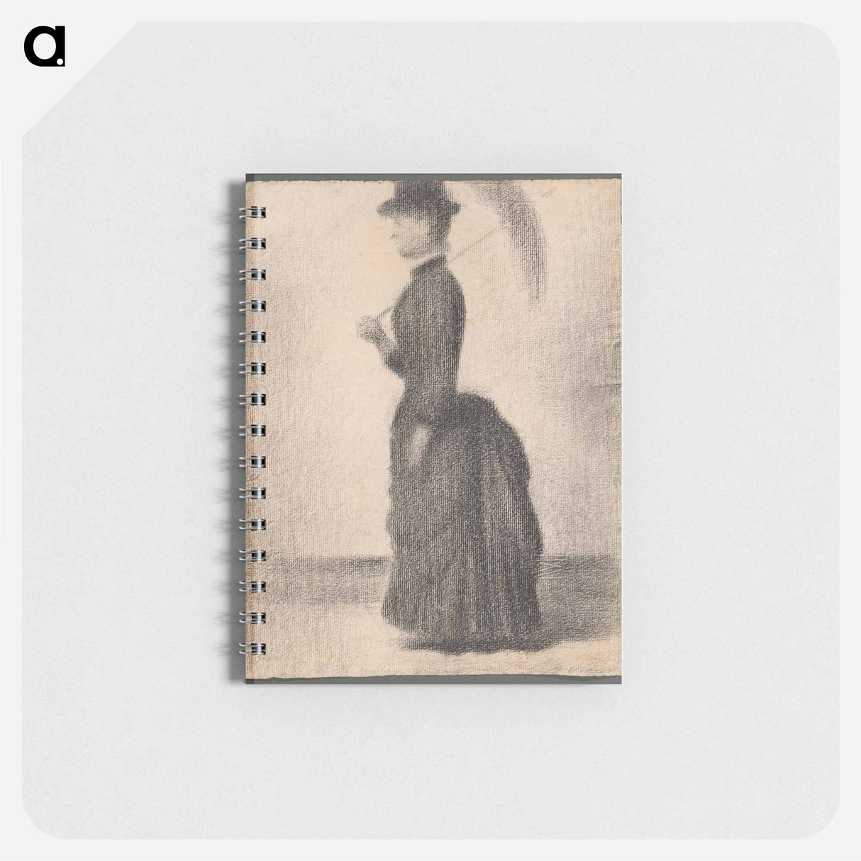 Woman Walking with a Parasol (study for La Grande Jatte) - ジョルジュ スーラ Memo.