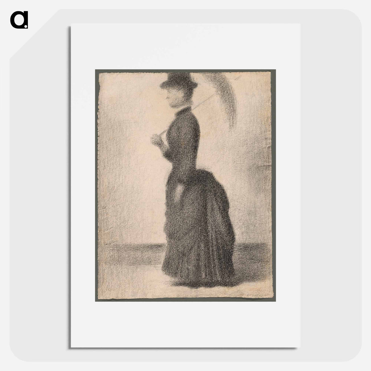 Woman Walking with a Parasol (study for La Grande Jatte) - Georges Seurat Poster.