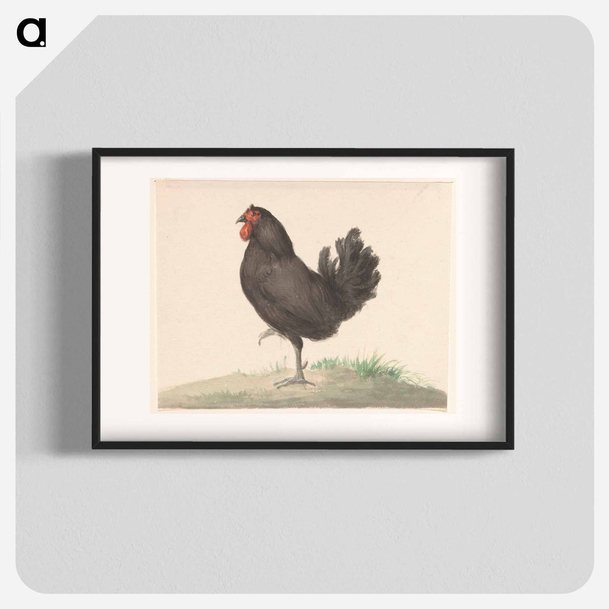 Staande zwarte kip - ジャン ベルナール Poster.