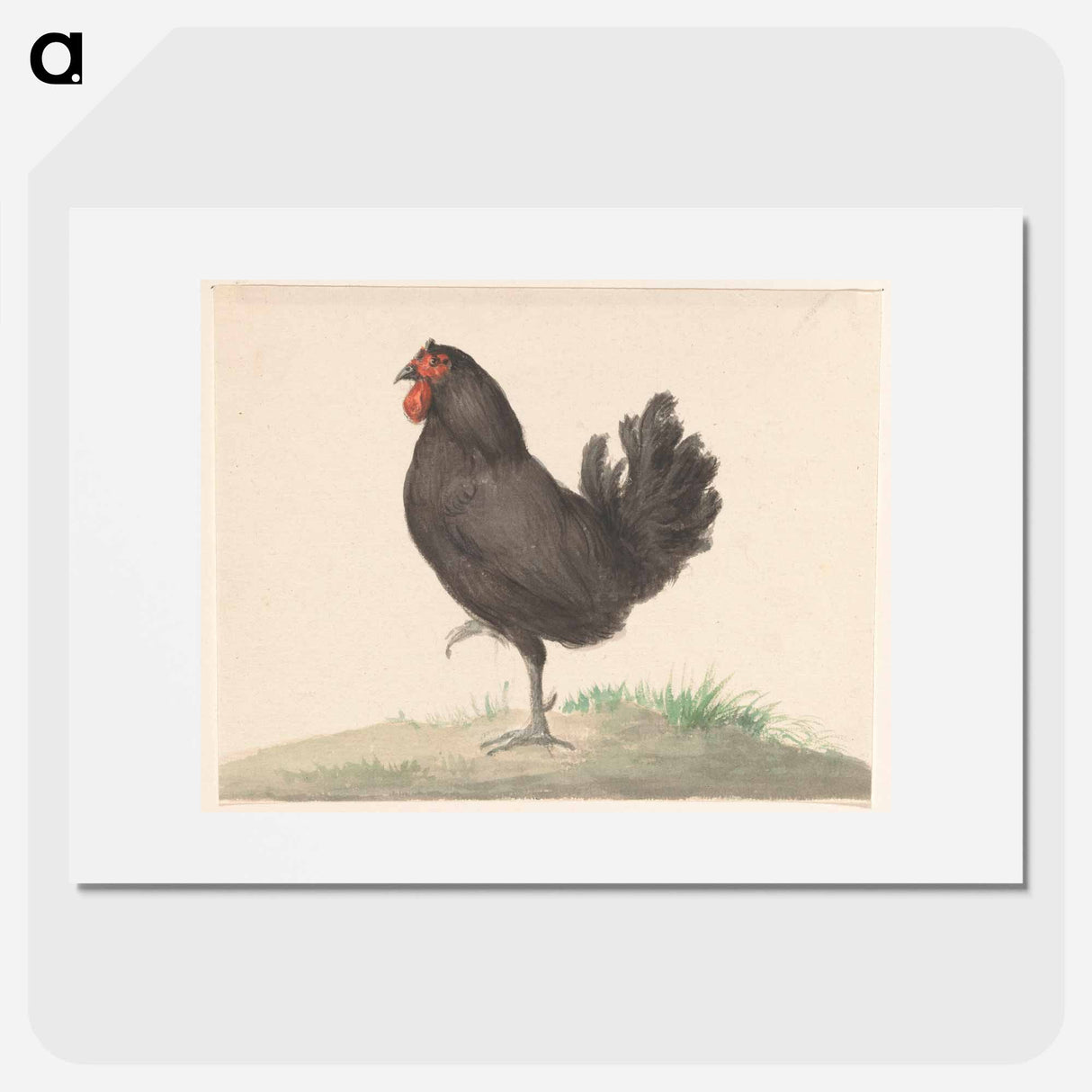 Staande zwarte kip - ジャン ベルナール Poster.