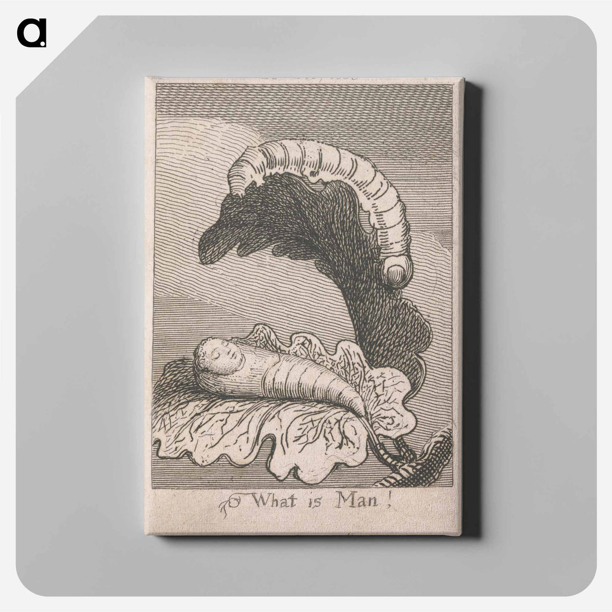 アートパネル-The Gates of Paradise, Plate 1, Frontispiece, "What is Man!" - ウィリアム ブレイク Canvas.