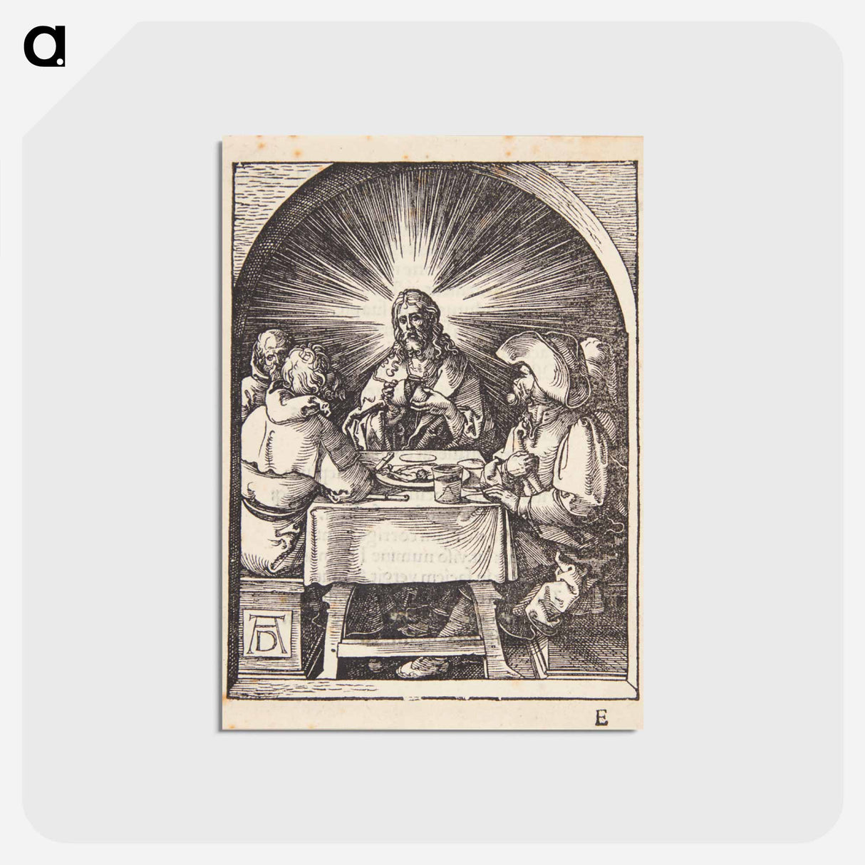 アートポストカード-Christ at Emmaus - アルブレヒト デューラー Postcard.