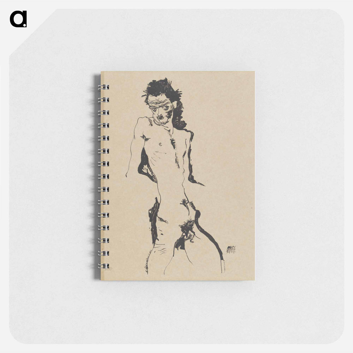 Male nude (Self-portrait) I - エゴン シーレ Memo.