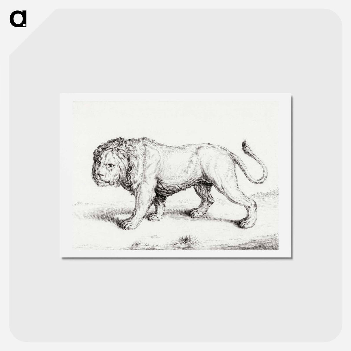 アートポストカード-Lion - ジャン ベルナール Postcard.