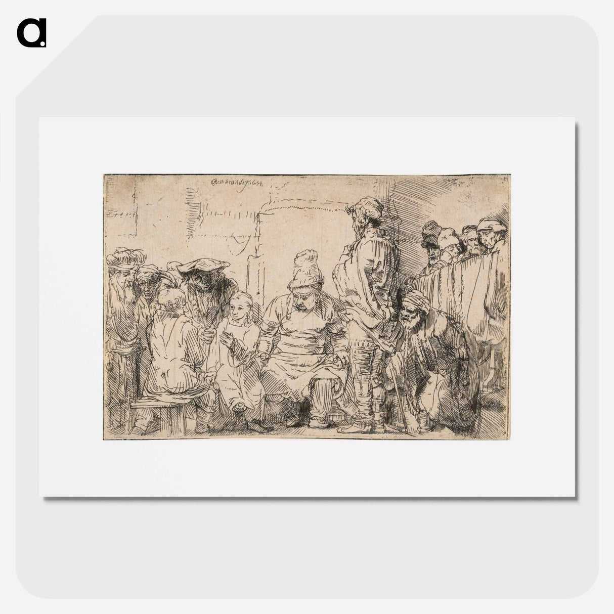 Christ Disputing with the Doctors - レンブラント ファン レイン Poster.