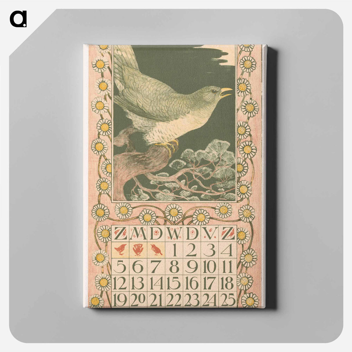 Kalenderblad april met koekoek - テオ ヴァン ホイテマ Canvas.