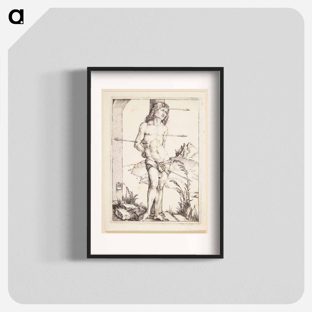 Saint Sebastian, tied to a column - アルブレヒト デューラー Poster.