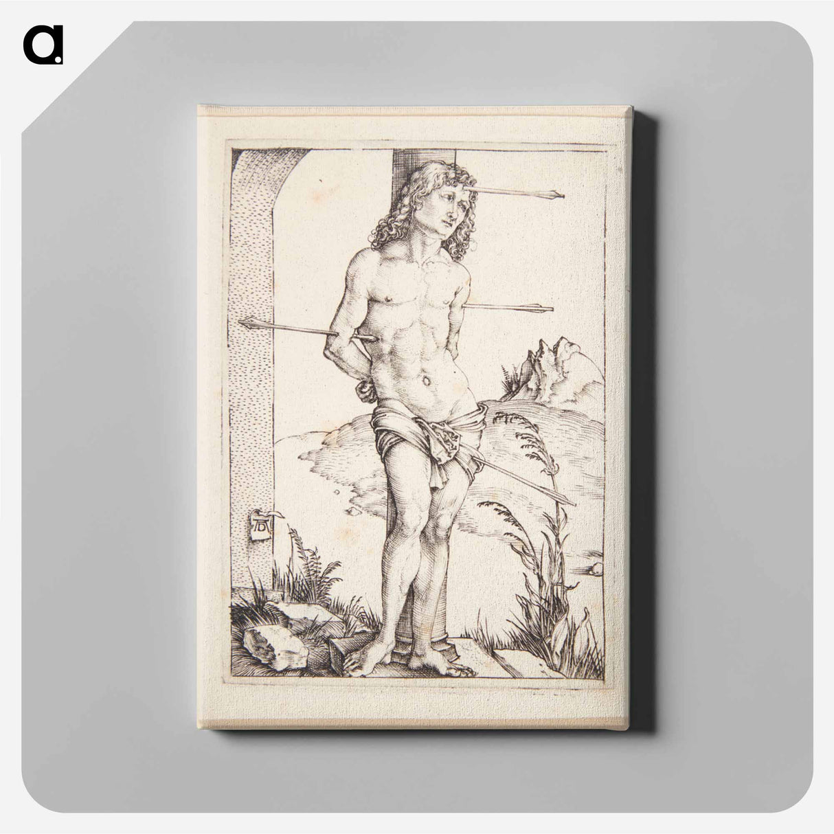 Saint Sebastian, tied to a column - アルブレヒト デューラー Canvas.