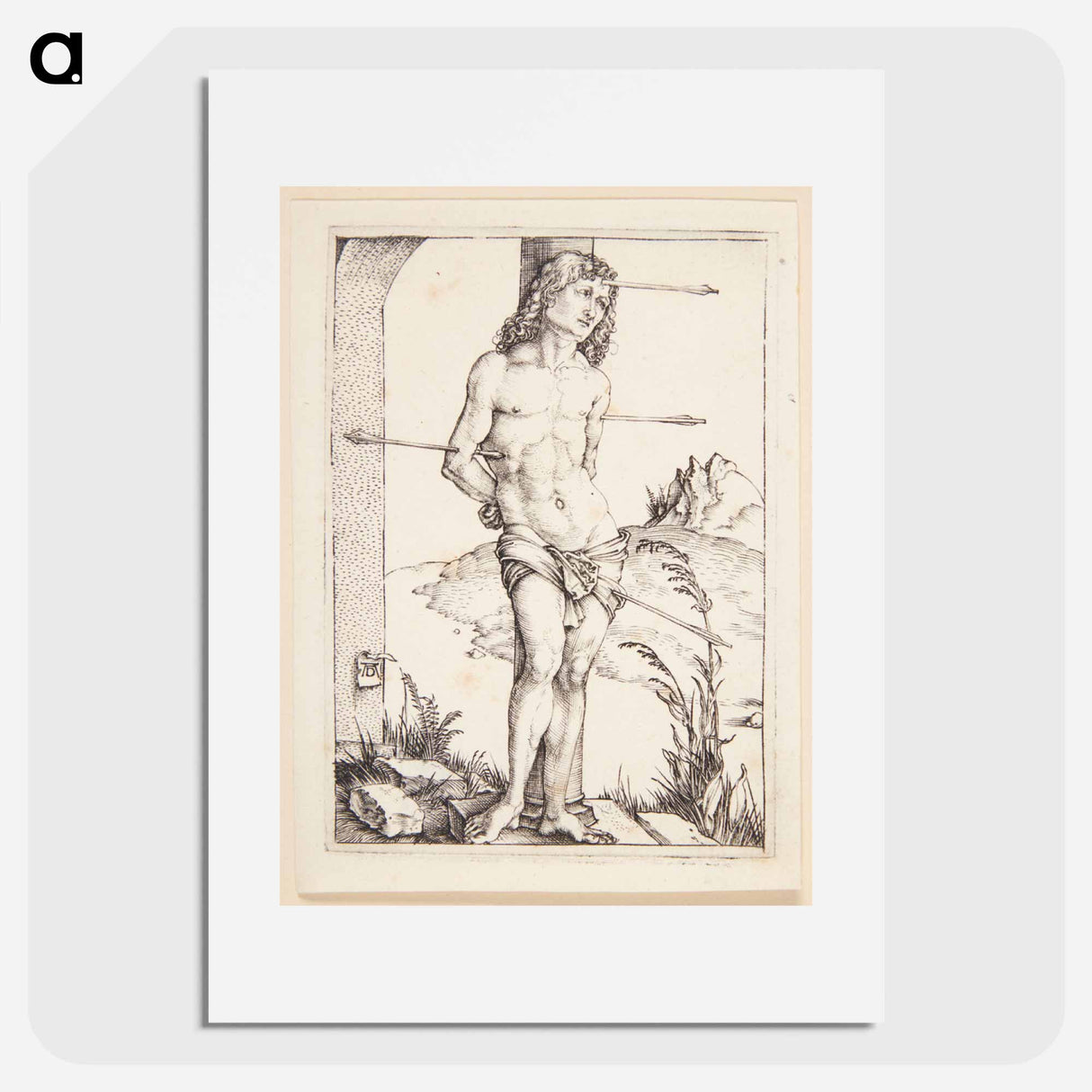 Saint Sebastian, tied to a column - アルブレヒト デューラー Poster.
