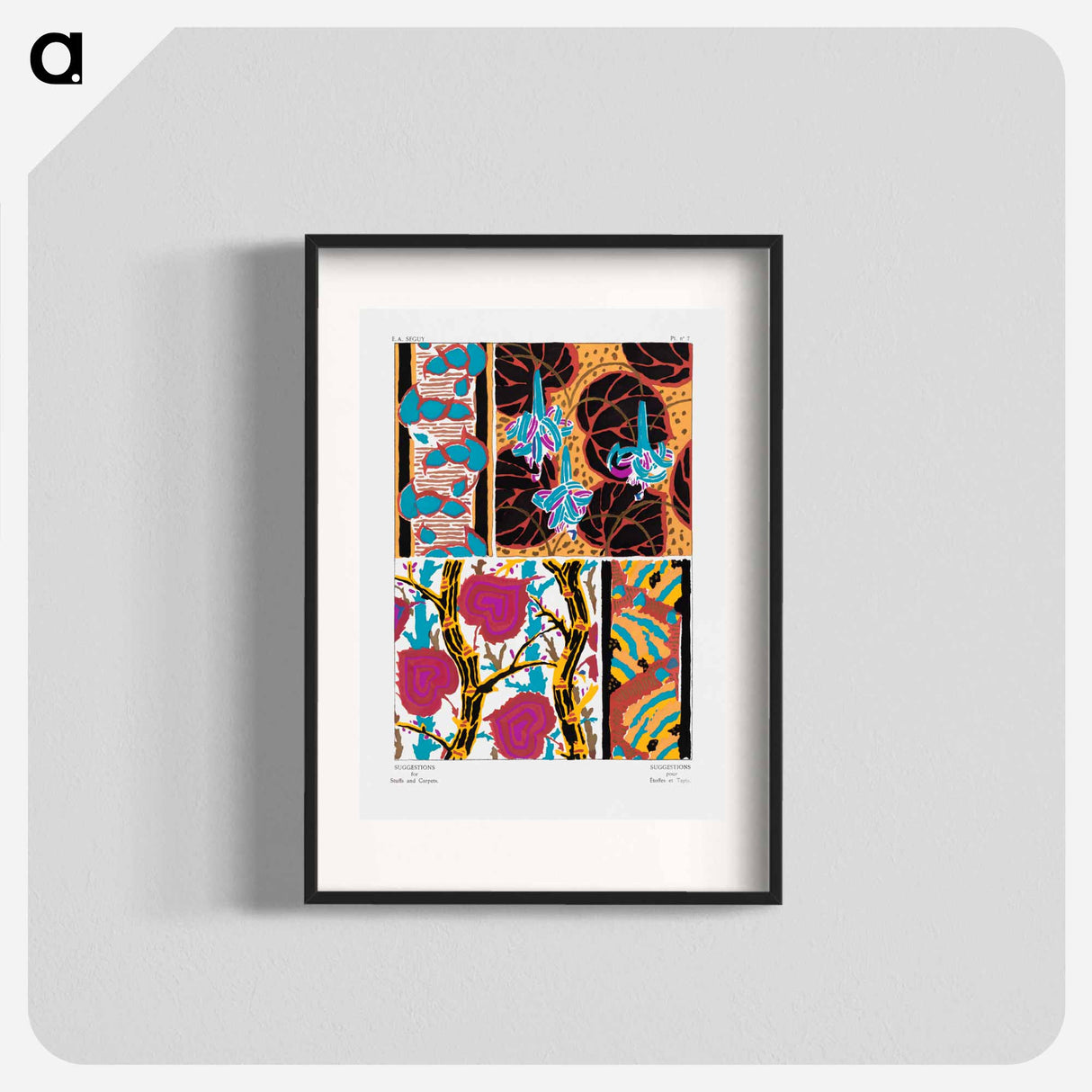 Suggestions pour étoffes et tapis: 60 motifs en couleur - E.A.セギー Poster.