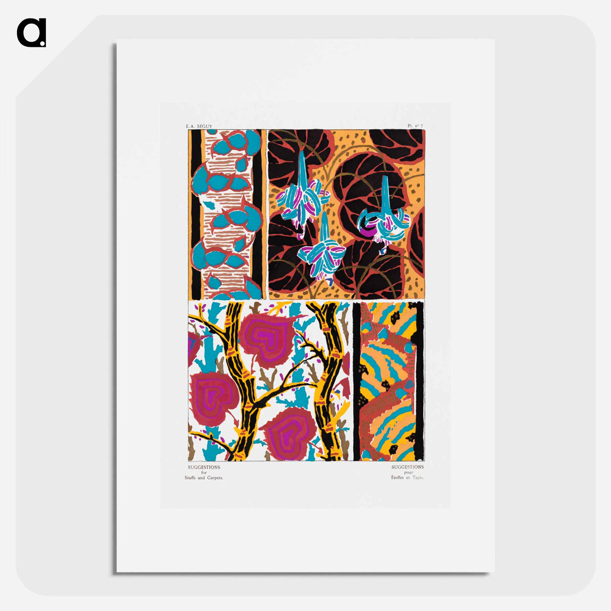 Suggestions pour étoffes et tapis: 60 motifs en couleur - E.A.セギー Poster.