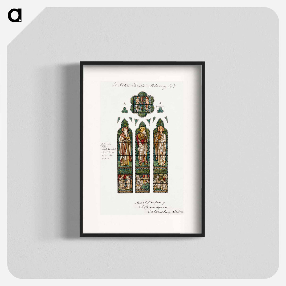 Design for Stained Glass Window, Saint Peter's Episcopal Church, Albany, NY - エドワード バーン ジョーンズ Poster.
