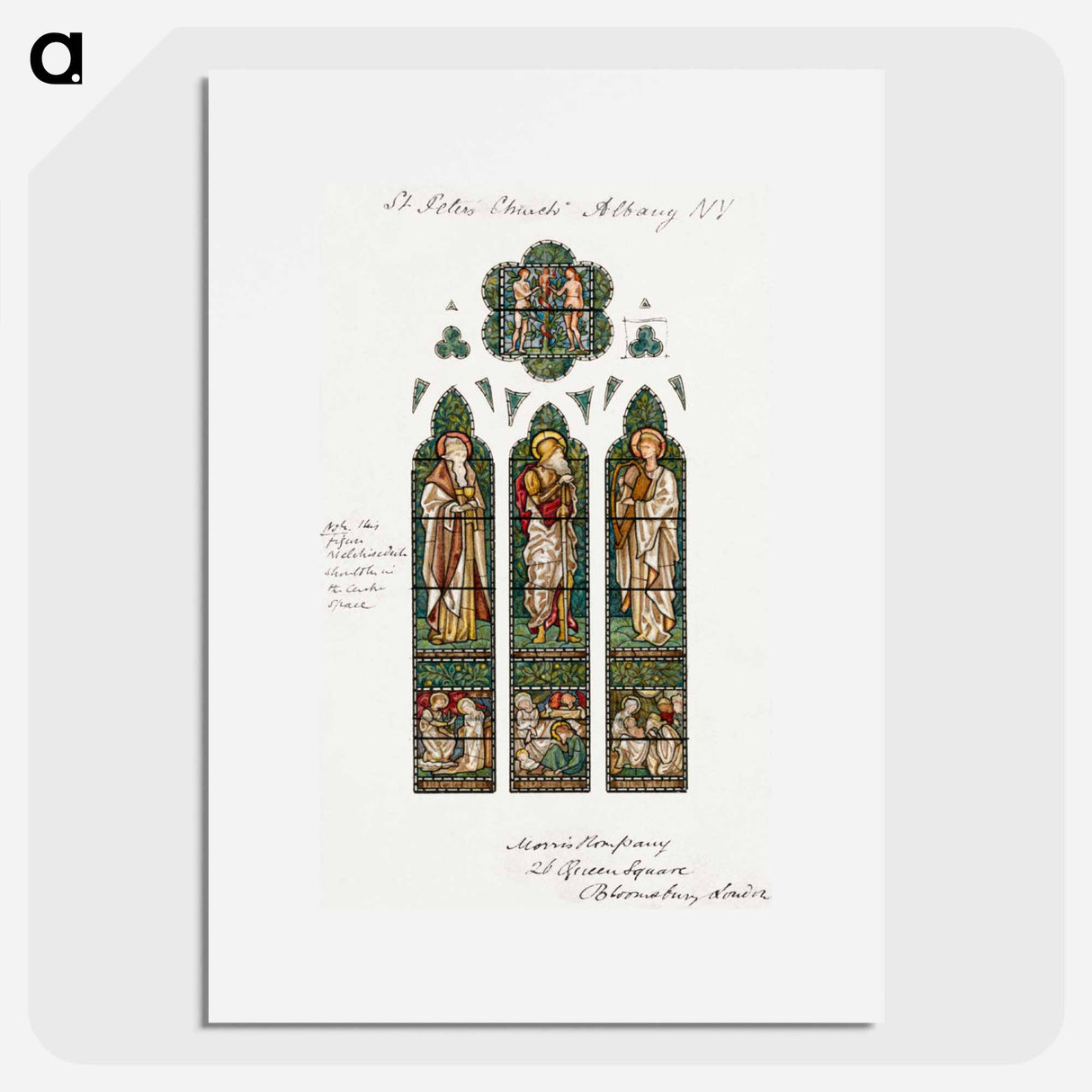 Design for Stained Glass Window, Saint Peter's Episcopal Church, Albany, NY - エドワード バーン ジョーンズ Poster.