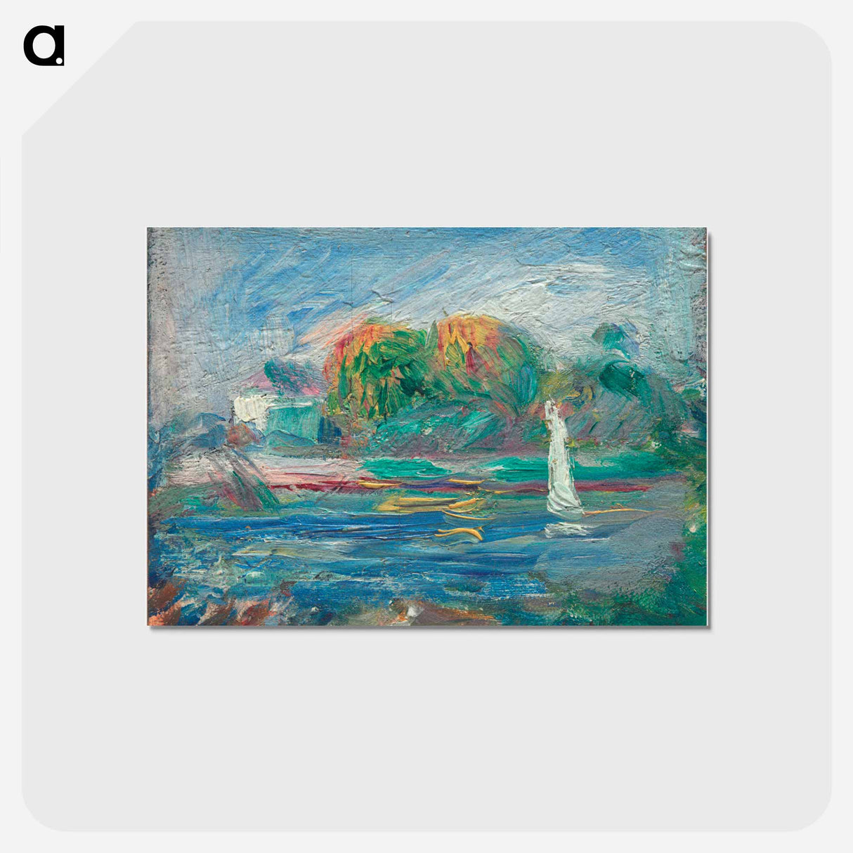 アートポストカード-The Blue River - ピエール オーギュスト ルノワール Postcard.