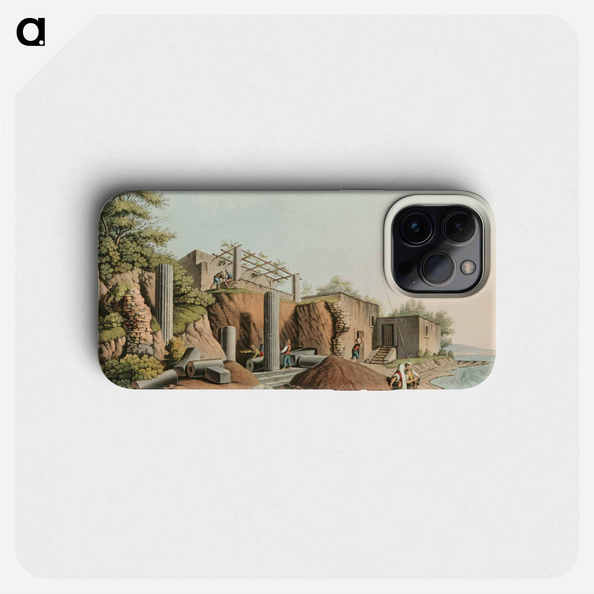 Ancient Temple in the Island of Salina - オスマン帝国領内の景色 Phone Case.
