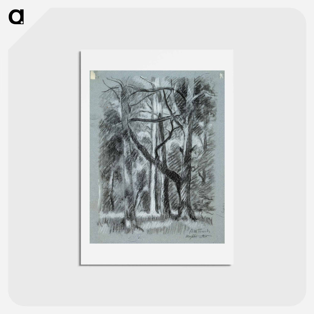 Forest landscape from urajärvi - アルフレッド ウィリアム フィンチ Postcard.