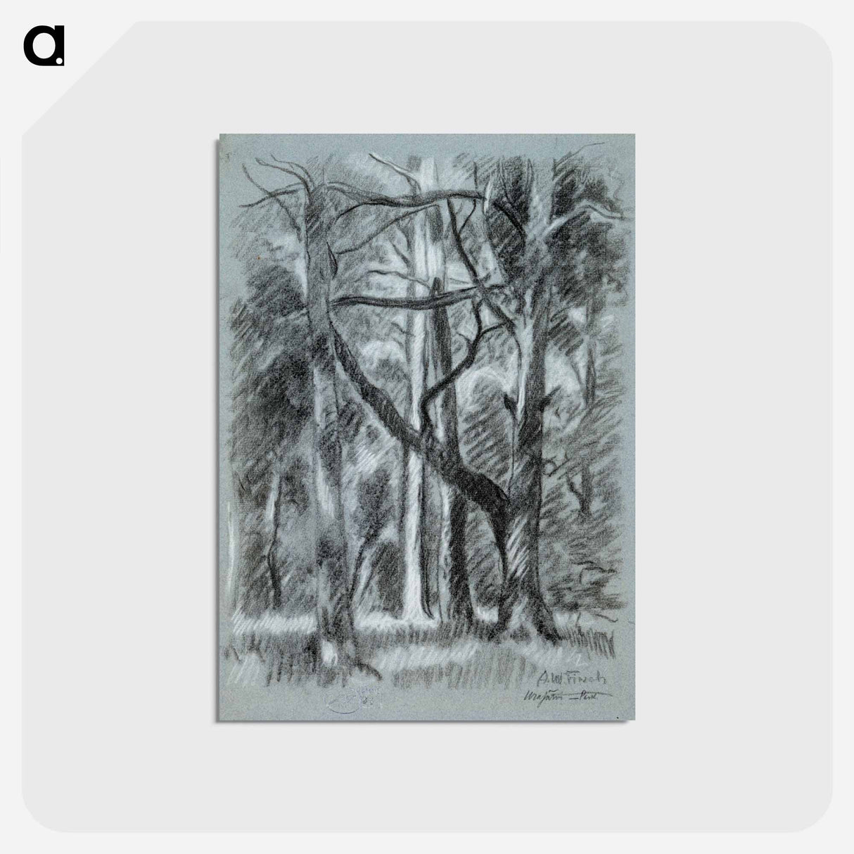 Forest landscape from urajärvi - アルフレッド ウィリアム フィンチ Postcard.