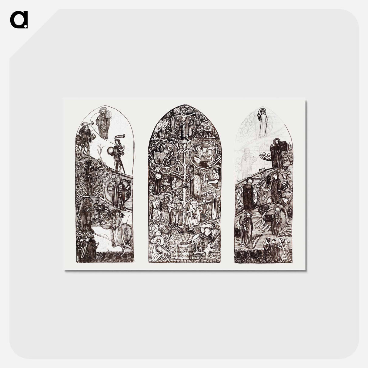 アートポストカード-The Tree of Jesse - エドワード バーン ジョーンズ Postcard.