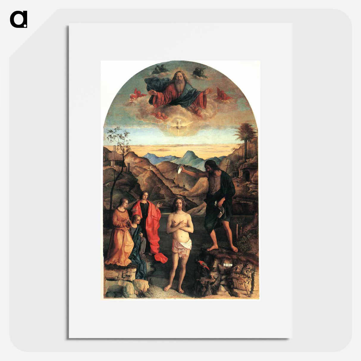 アートポスター-Baptism of Christ, St. John Altarpiece - ジョヴァンニ ベッリーニ Poster.