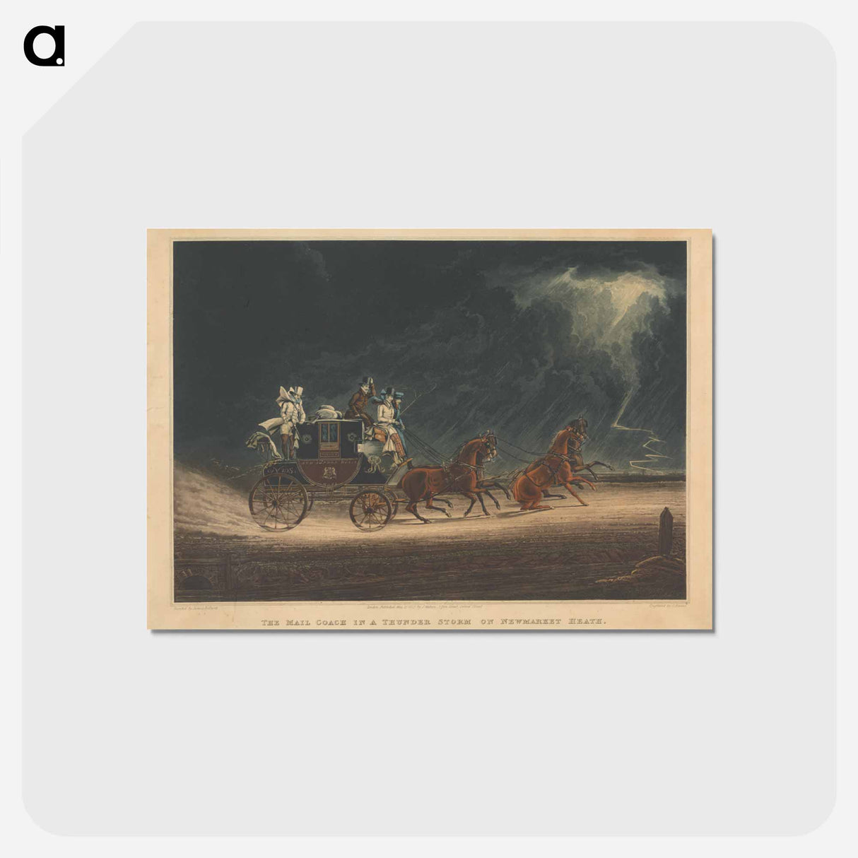 アートポストカード-Coaching: The Mail Coach in a Thunder on Newmarket Heath
- ジェームス ヒース Postcard.