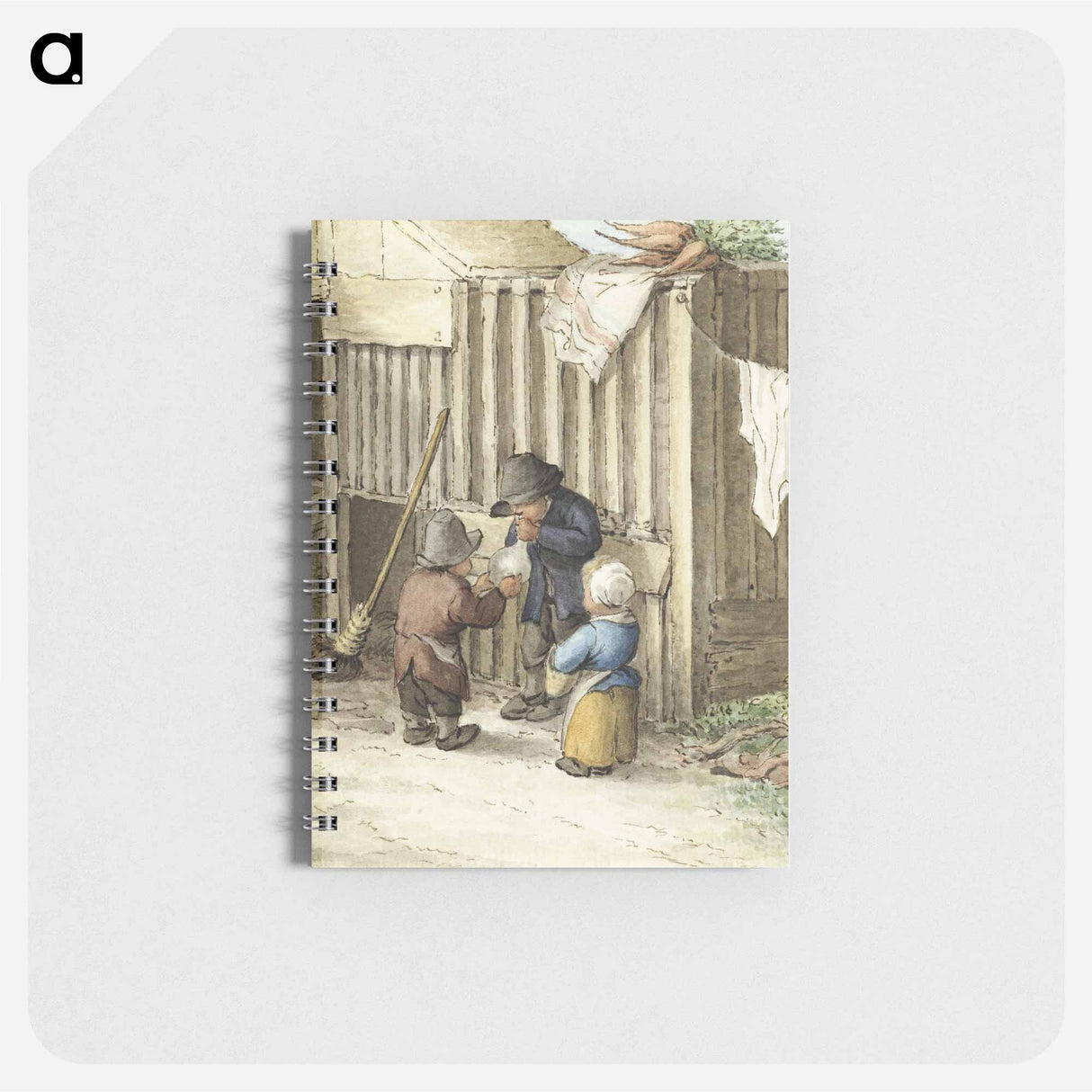 Three children playing with a pig bladder - ジャン ベルナール Memo.