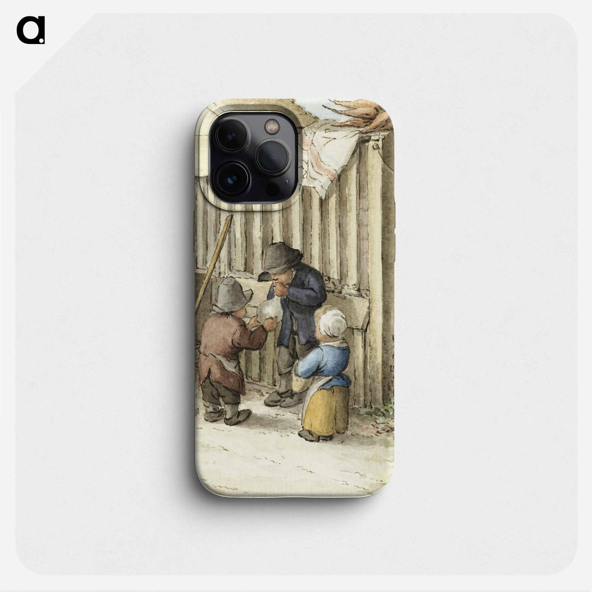 Three children playing with a pig bladder - ジャン ベルナール Phone Case.