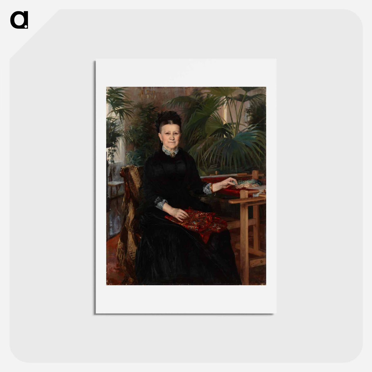 Portrait of mrs. anna sinebrychoff - アルバート エーデルフェルト Postcard.