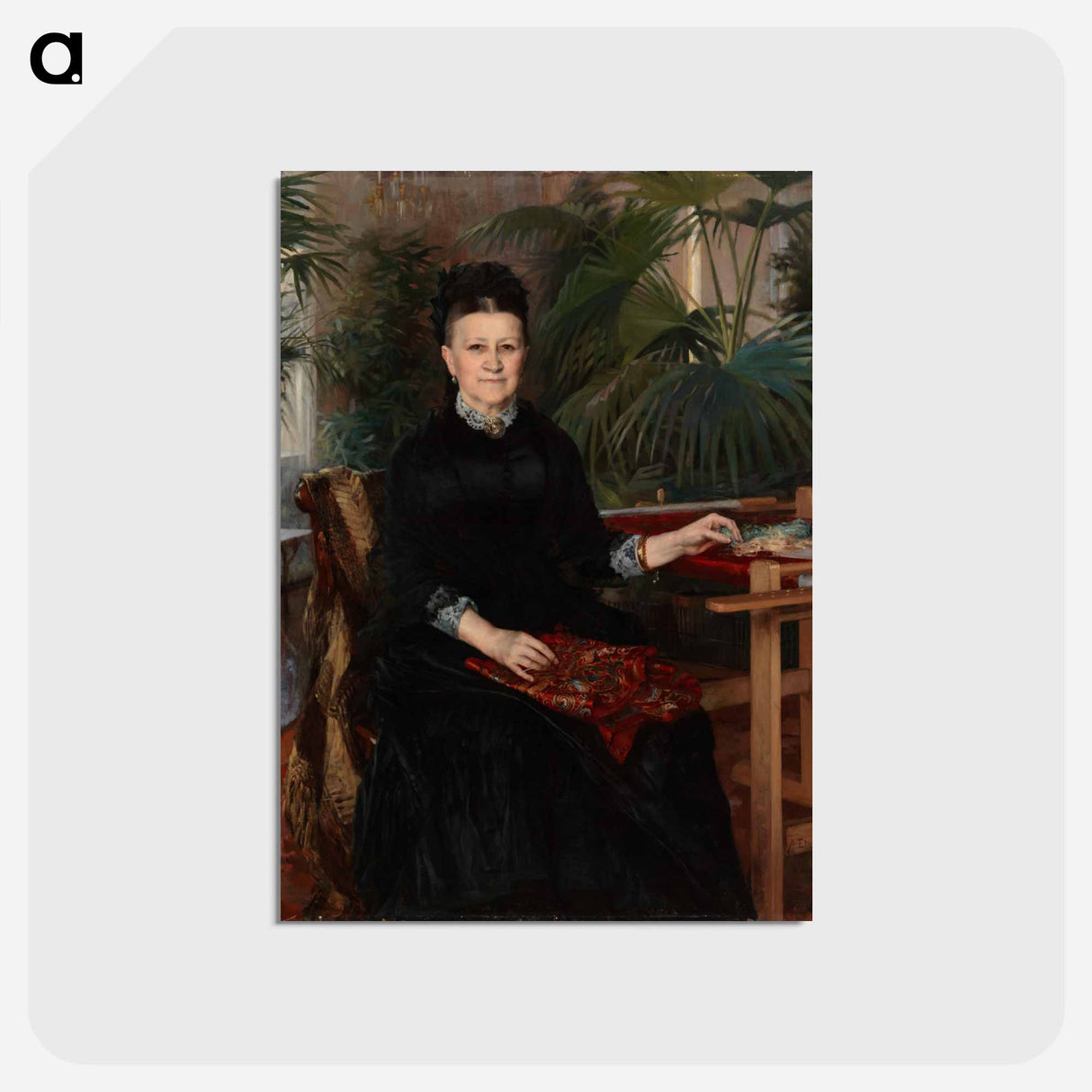 Portrait of mrs. anna sinebrychoff - アルバート エーデルフェルト Postcard.