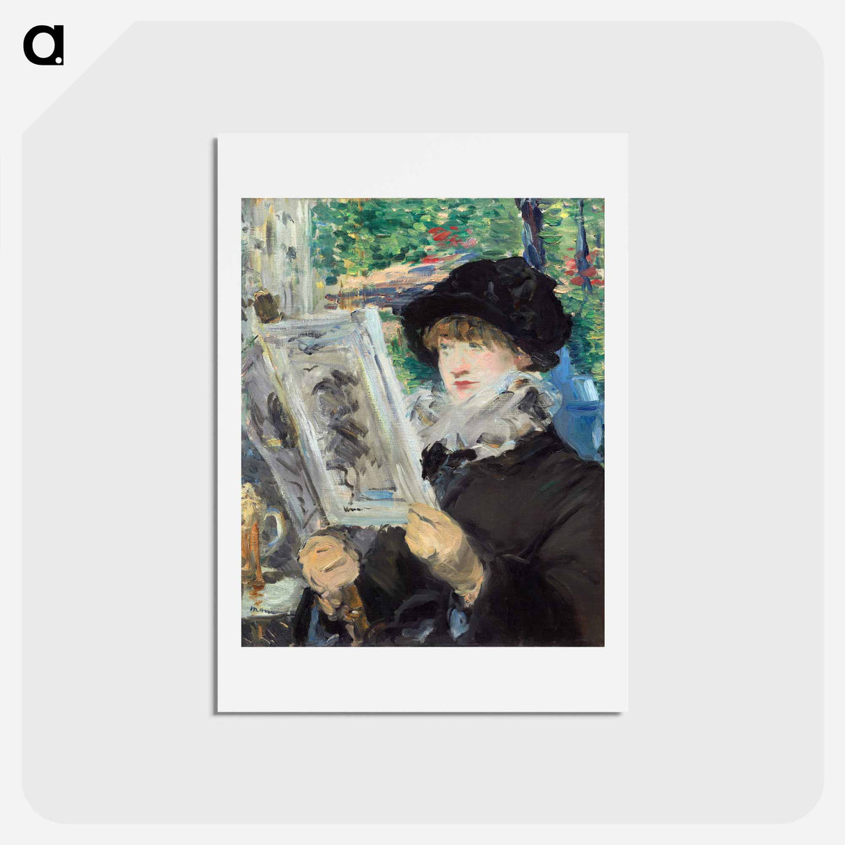 アートポストカード-Woman Reading - エドゥアール マネ Postcard.