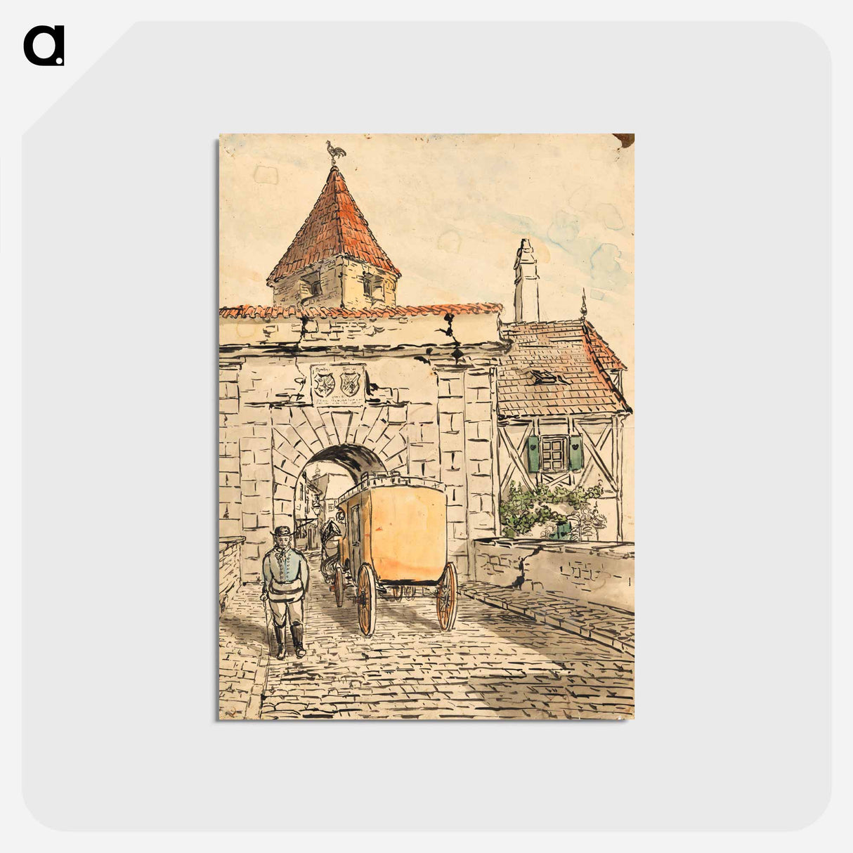 City gate with carriage - エゴン シーレ Postcard.