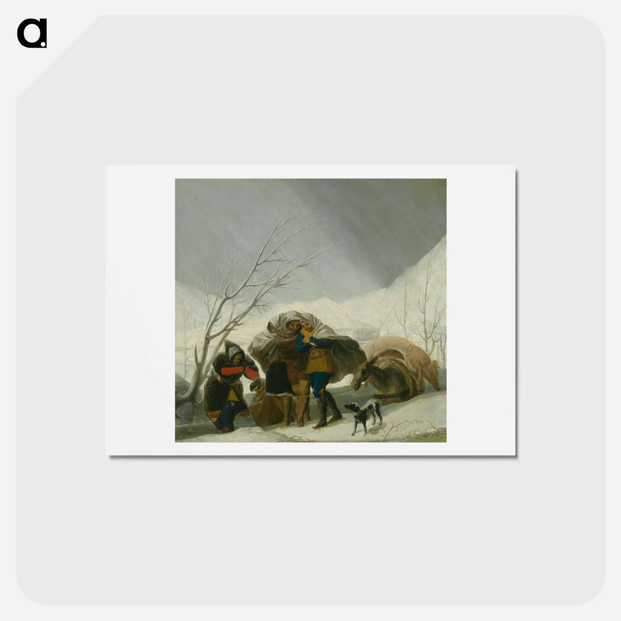 アートポストカード-Winter Scene - フランシスコ デ ゴヤ Postcard.