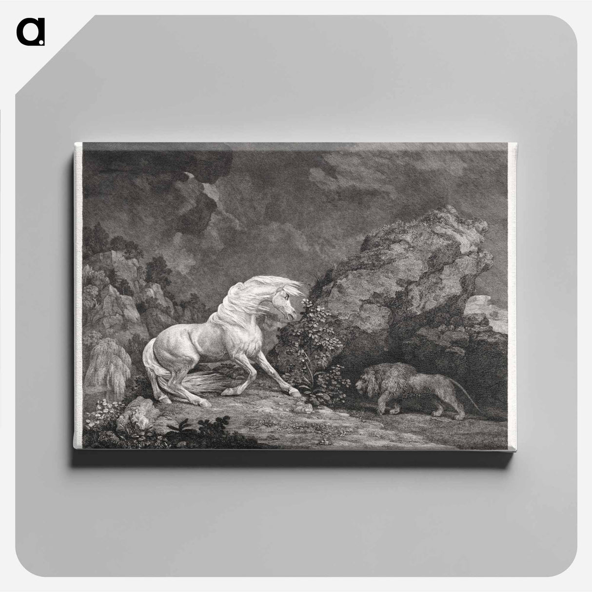 アートパネル-A Horse Affrighted by a Lion
- ジョージ スタッブス Canvas.
