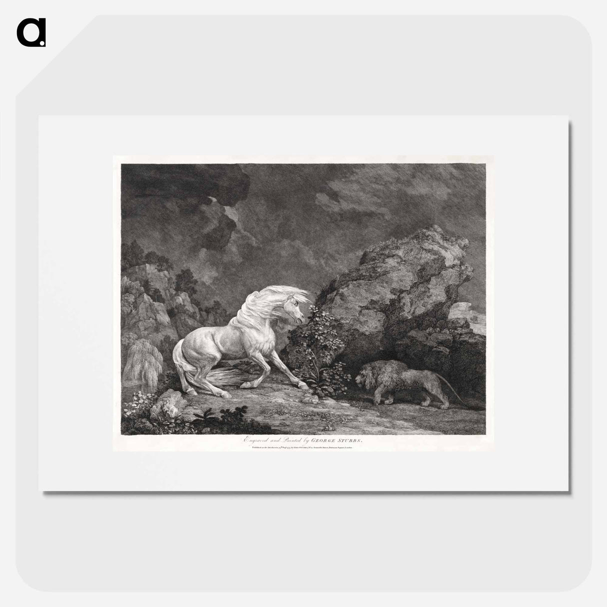 アートポスター-A Horse Affrighted by a Lion
- ジョージ スタッブス Poster.