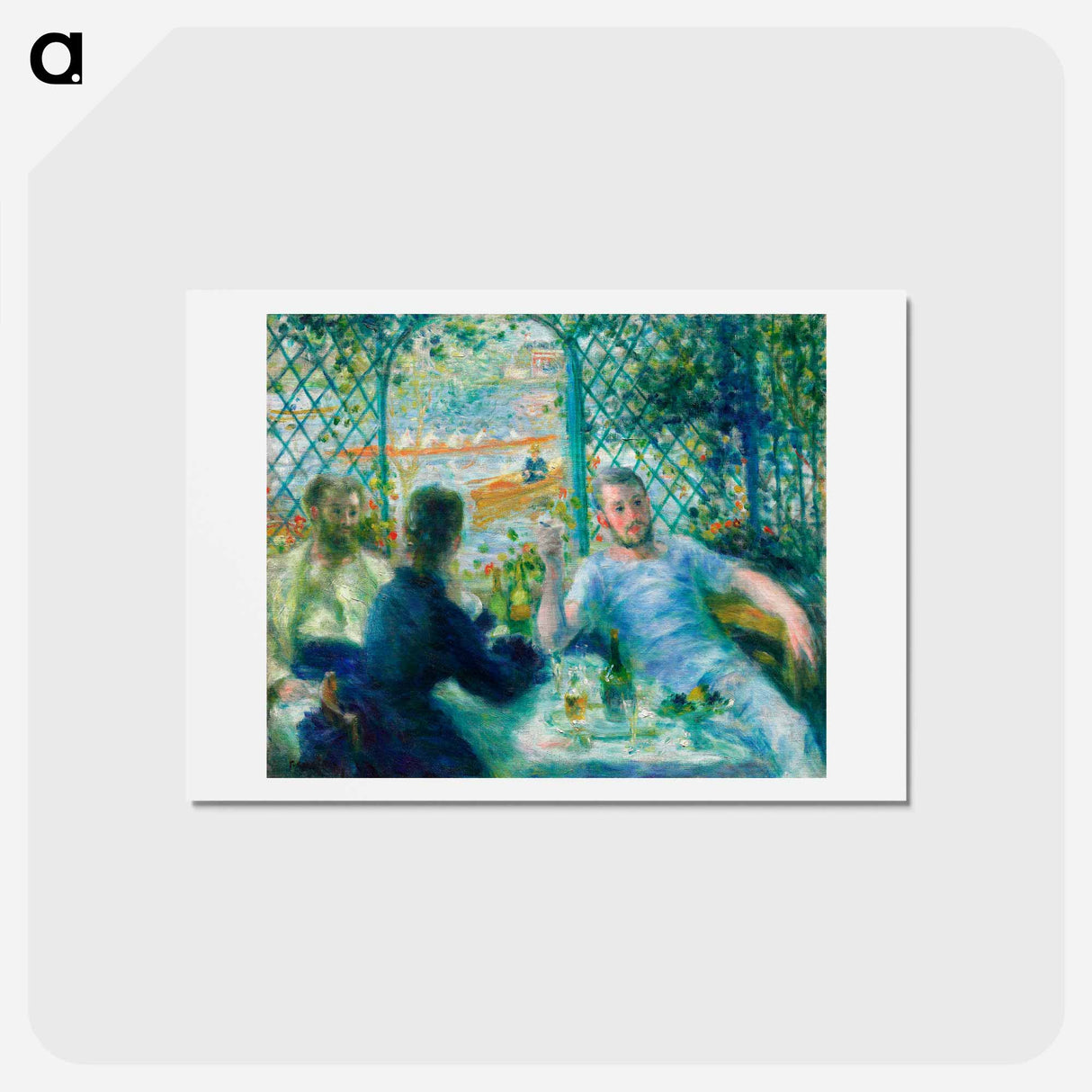 アートポストカード-Lunch at the Restaurant Fournaise (The Rowers’ Lunch) - ピエール オーギュスト ルノワール Postcard.