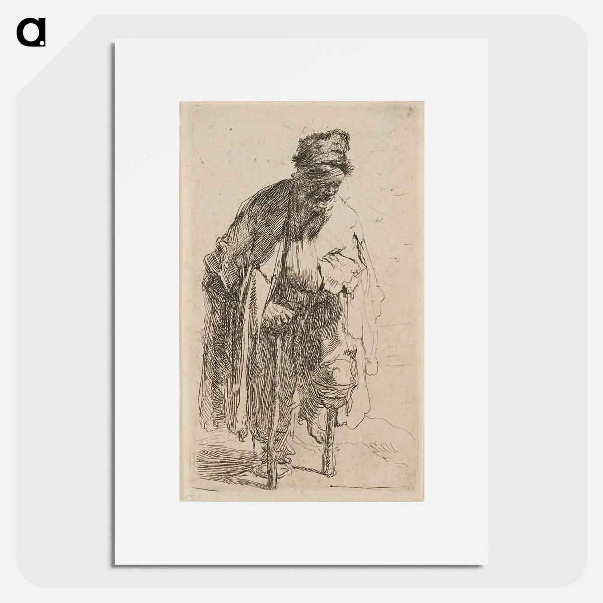 アートポスター-Beggar with a Wooden Leg - レンブラント ファン レイン Poster.