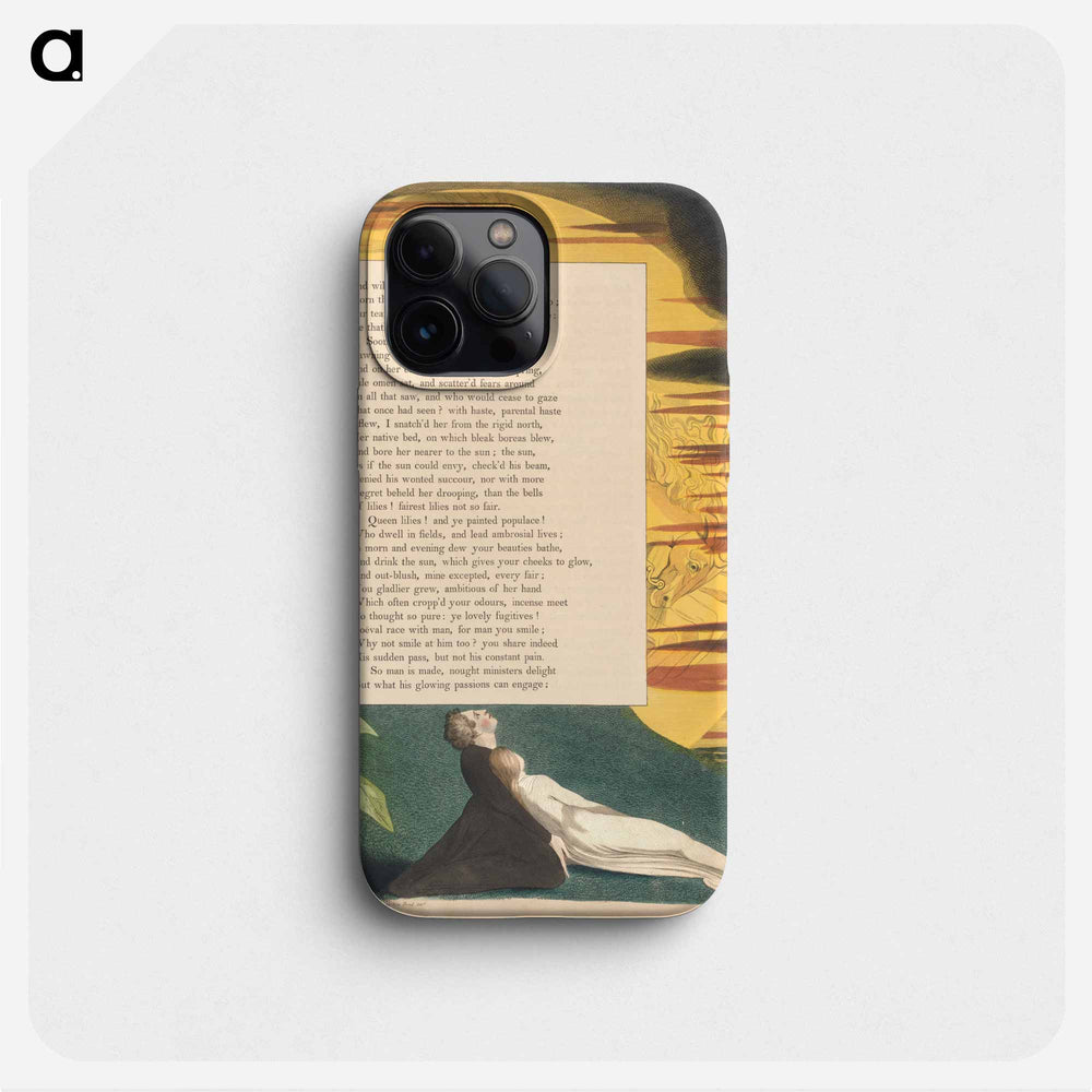 Young's Night Thoughts, Page 49, "As If the Sun Could Envy, Check'd His Beam" - William Blake Phone Case.