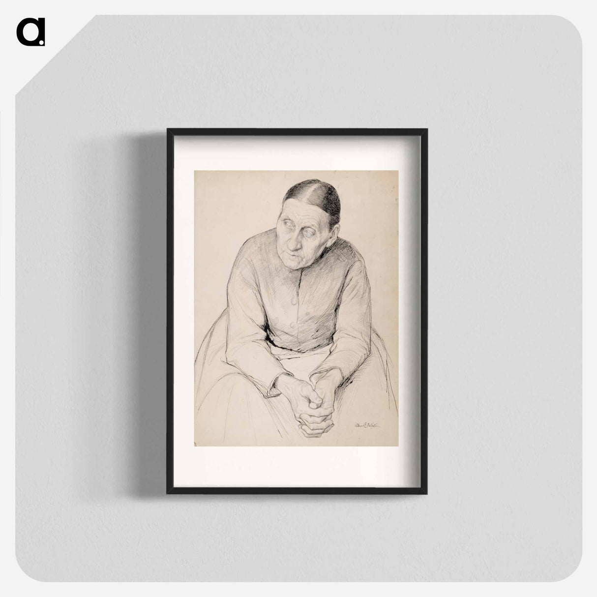 Old peasant woman - アルバート エーデルフェルト Poster.
