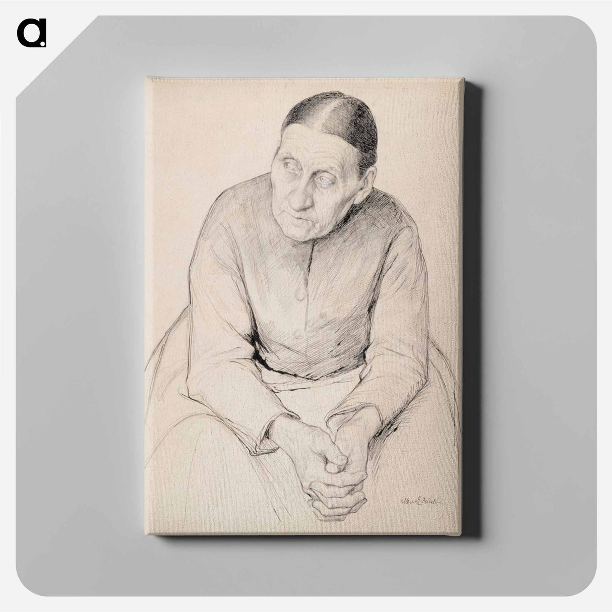 Old peasant woman - アルバート エーデルフェルト Canvas.