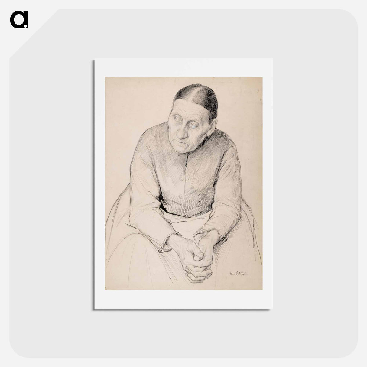 Old peasant woman - アルバート エーデルフェルト Postcard.