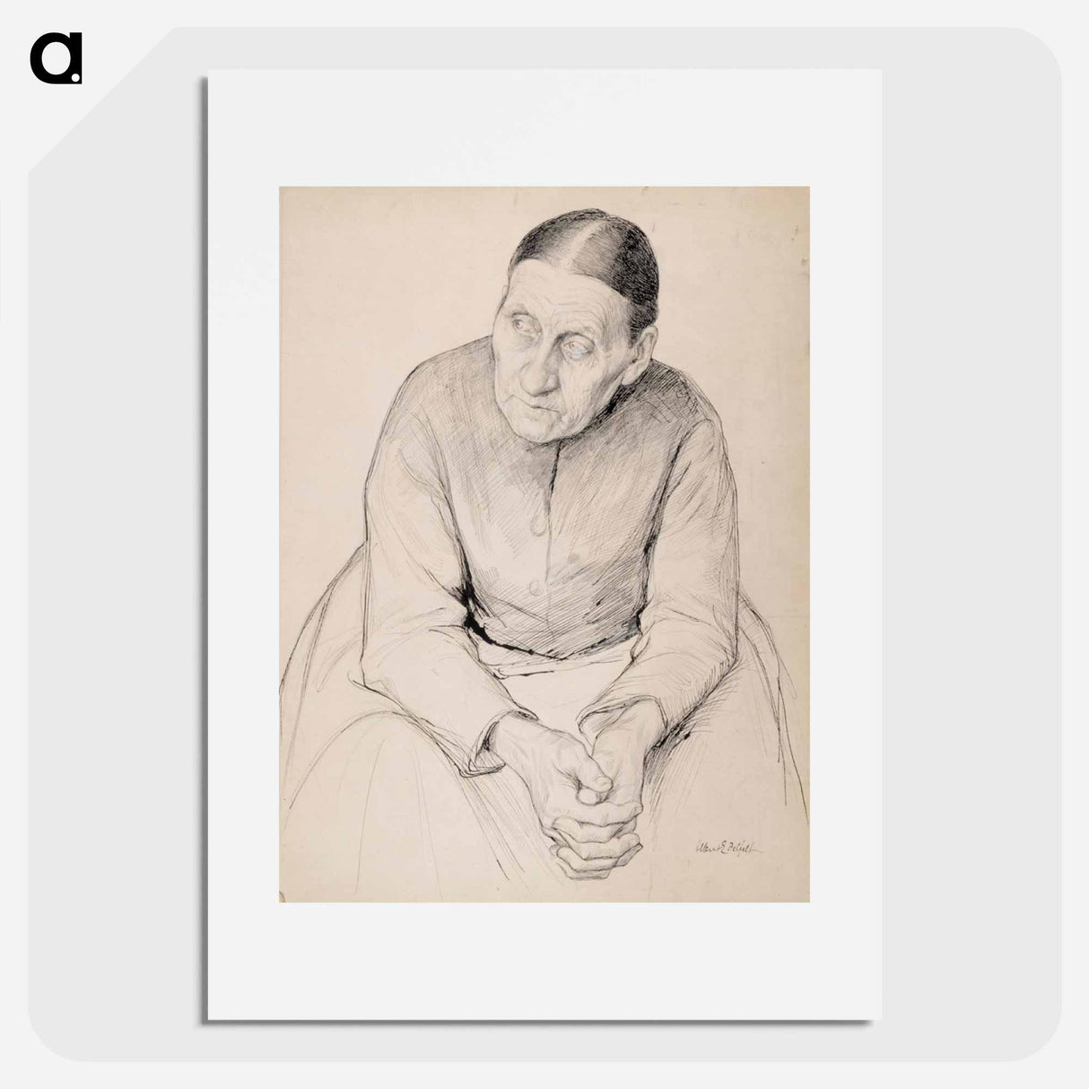 Old peasant woman - アルバート エーデルフェルト Poster.