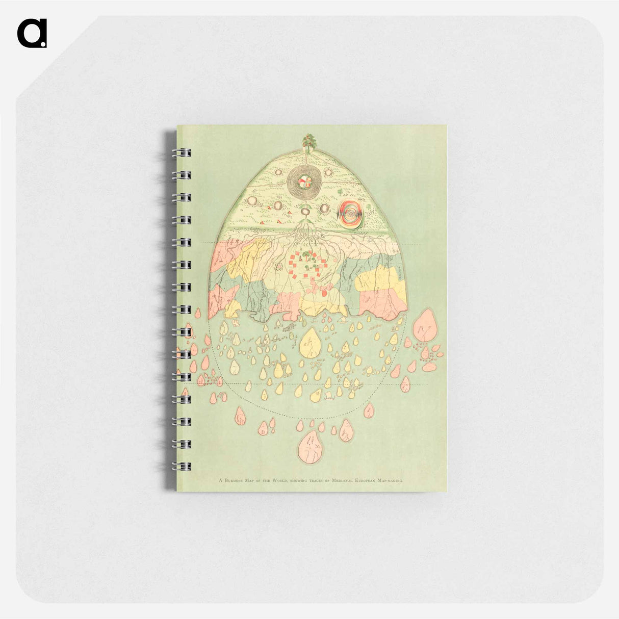 アートメモ帳-A Burmese map of the world - アンティーク地図 Memo.