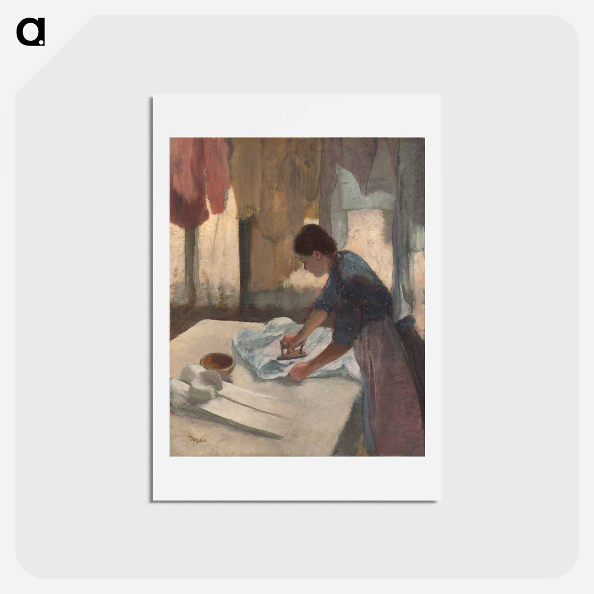 アートポストカード-Woman Ironing - エドガー ドガ Postcard.