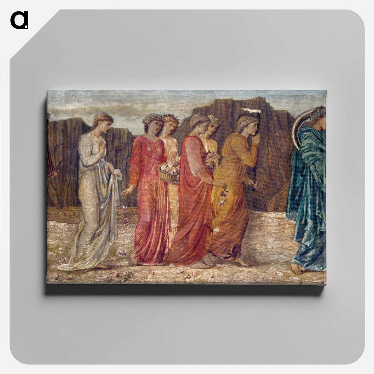 Cupid and Psyche - Palace Green Murals - The King and other Mourners abandon Psyche to the Monster - エドワード バーン ジョーンズ Canvas.