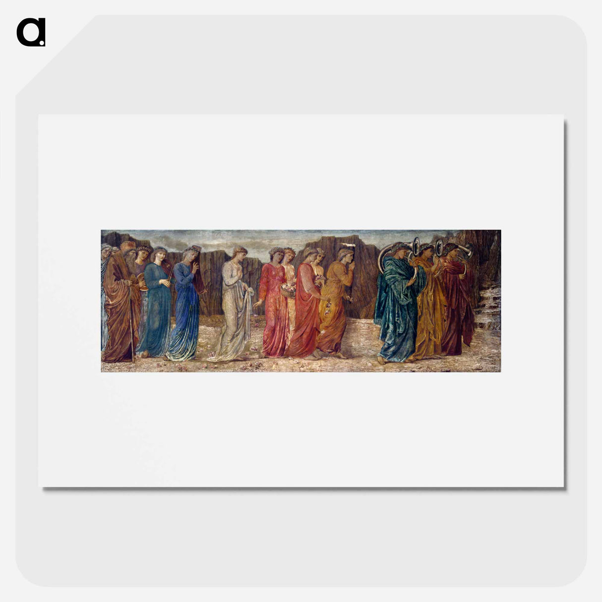 Cupid and Psyche - Palace Green Murals - The King and other Mourners abandon Psyche to the Monster - エドワード バーン ジョーンズ Poster.