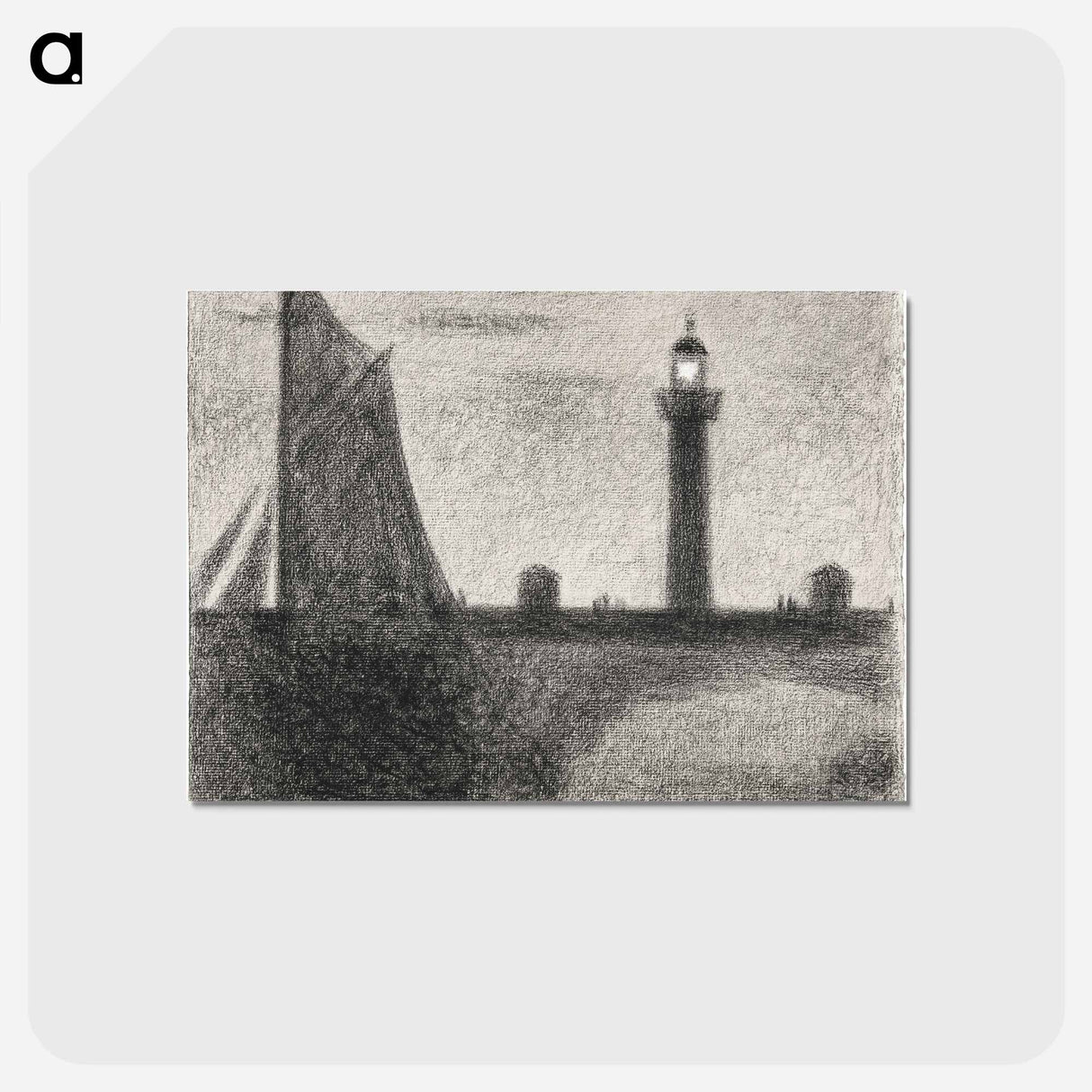 アートポストカード-The Lighthouse at Honfleur - ジョルジュ スーラ Postcard.
