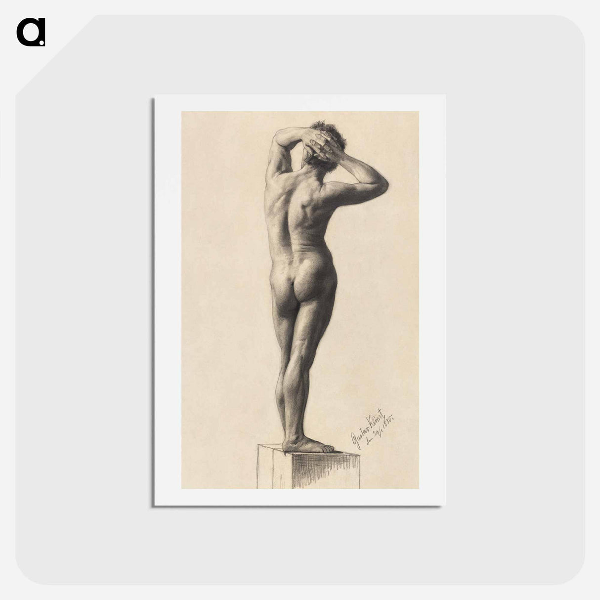 アートポストカード-Male Nude - グスタフ クリムト Postcard.